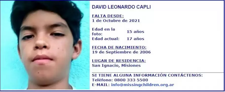 Leonardo Capli, el chico que sali a pescar y desapareci