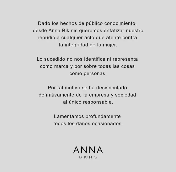 Comunicado de "Anna Bikinis"