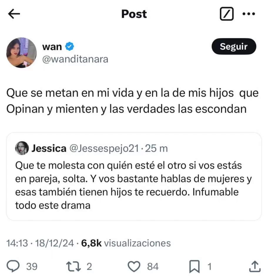 Wanda Nara responde qu le molesta sobre su asunto judicial con Icardi