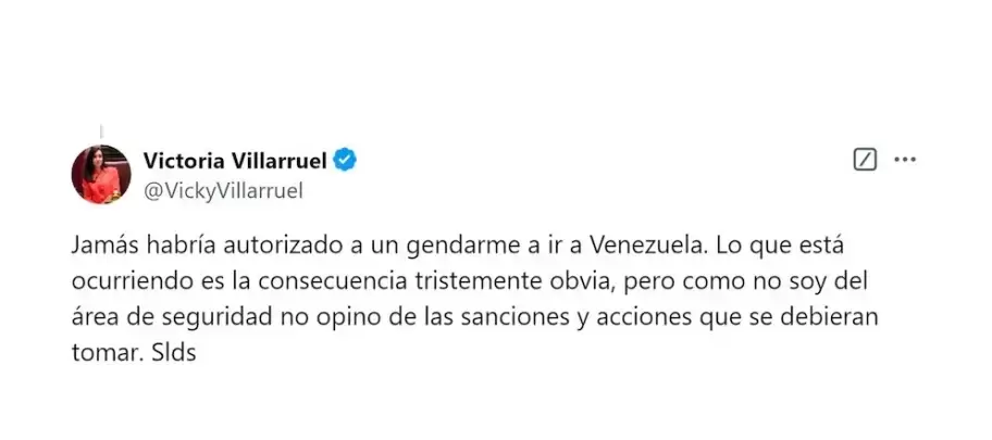 El posteo de Villarruel que desat el incendio