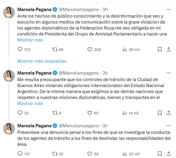 El descargo de Marcela Pagano