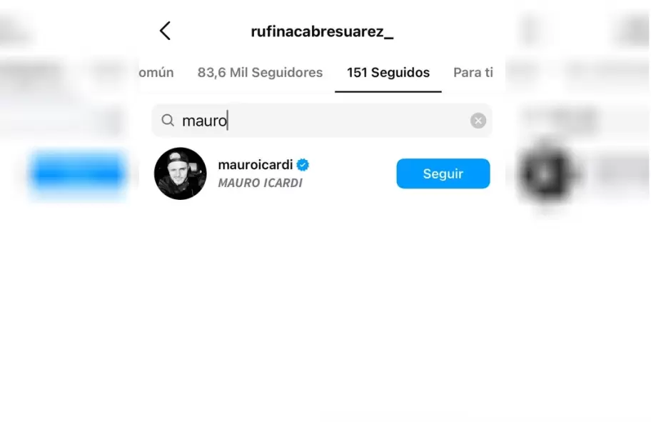 Rufina Cabr comenz a seguir a Icardi