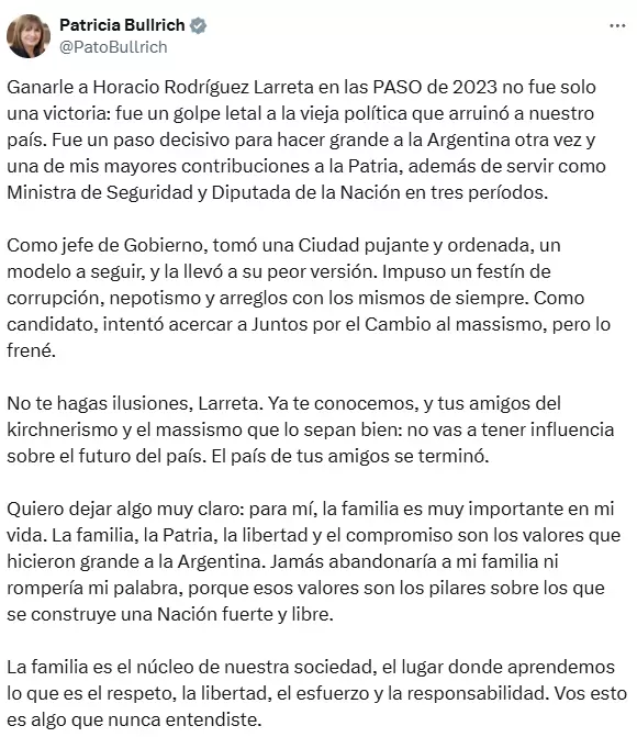 Intenso cruce entre Patricia Bullrich y Horacio Rodrguez Larreta por la situacin carcelaria en la Ciudad