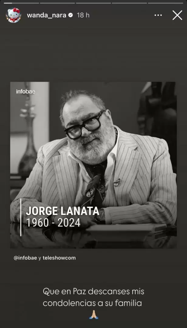 Wanda Nara escribi un mensaje tra el fallecimiento de Jorge Lanata