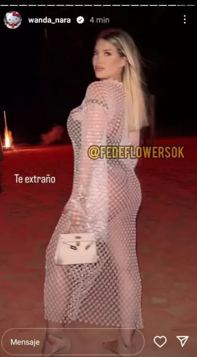 "Te extrao": la foto que public Wanda Nara y borr a los pocos minutos