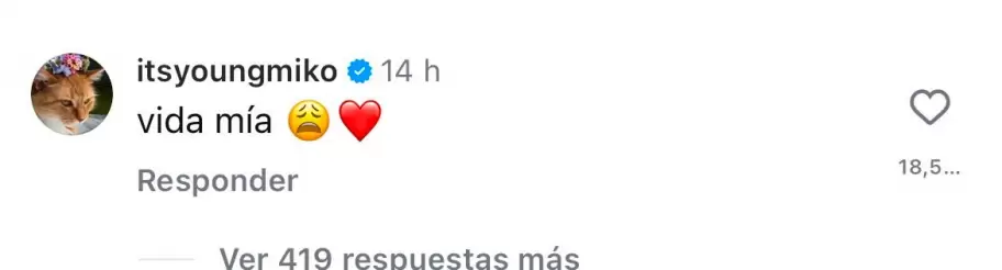 El comentario de Young Miko no pas desapercibido en el posteo de Tini Stoessel