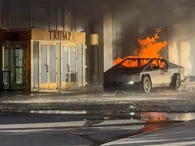 Tesla Cybertruck explotado frente al hotel de Trump