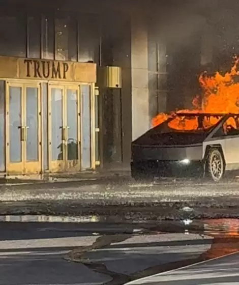 Tesla Cybertruck explotado frente al hotel de Trump