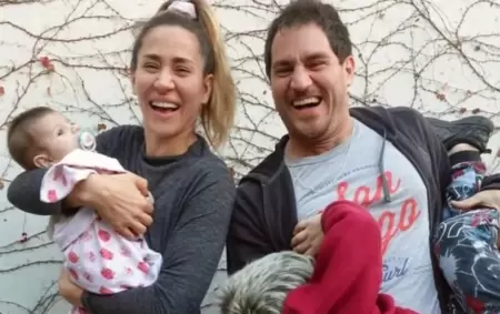 Jimena Barn con su sobrina y hermano