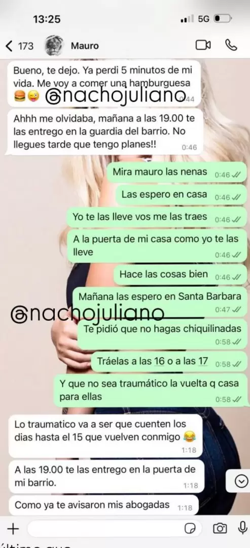 Nuevos chats filtrados entre Wanda Nara y Mauro Icardi