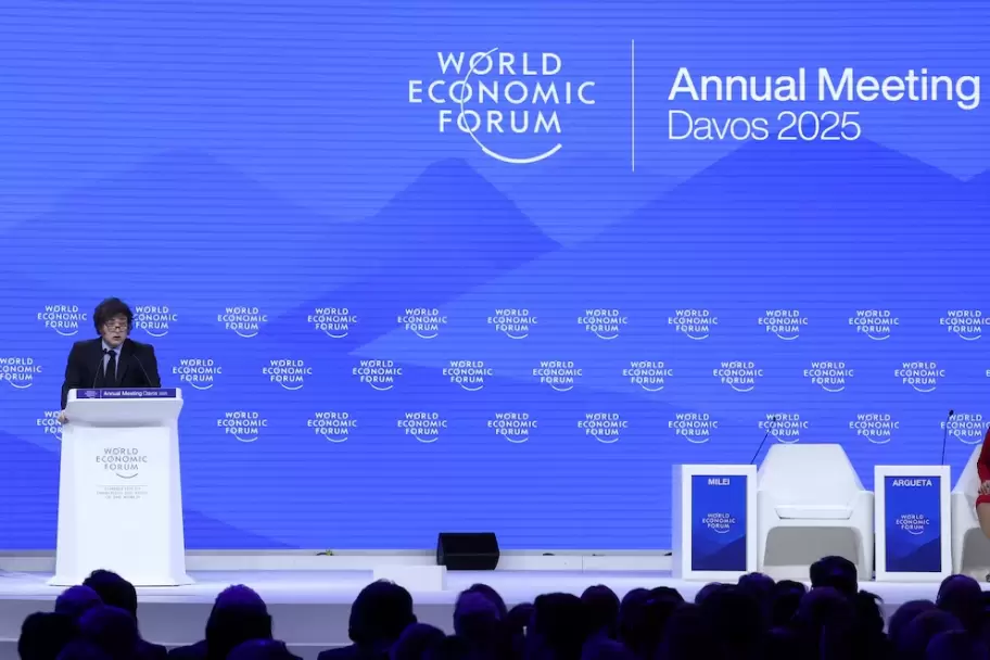 Javier Milei da su discurso en el Foro Econmico Mundial de Davos 2025.