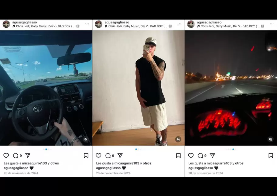 As eran las publicacin de Instagram de Agustn Lpez Gagliass antes del accidente