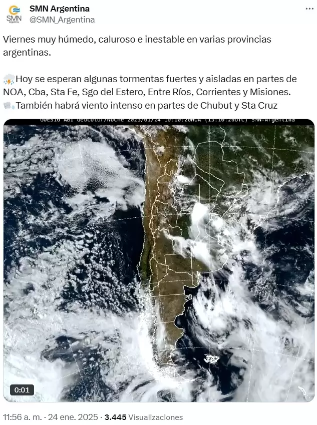 Los pronsticos del Servicio Meteorolgico Nacional para este viernes.