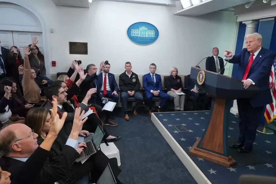 El presidente de los Estados Unidos, Donald Trump, en la conferencia de prensa tras la tragedia area de Washington DC.