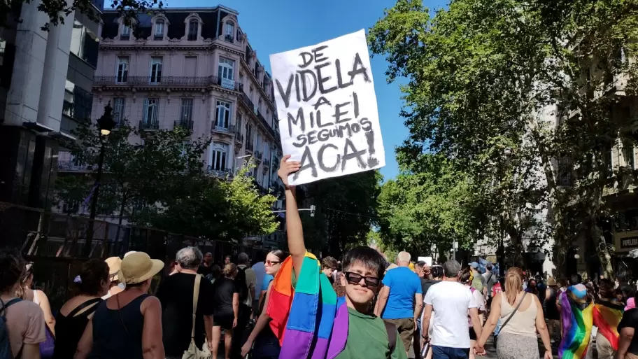 Marcha Federal LGTBIQ+: los manifestantes se movilizan en repudio a los dichos de MIlei