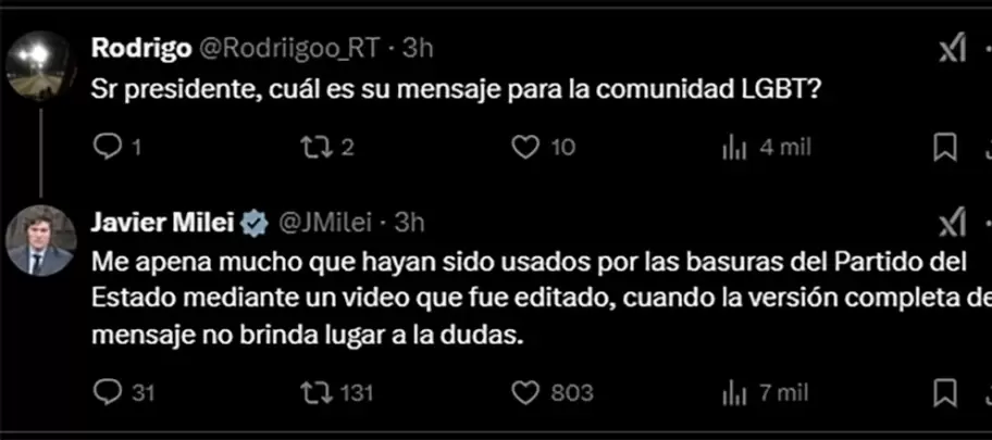 La respuesta de Milei a la marcha