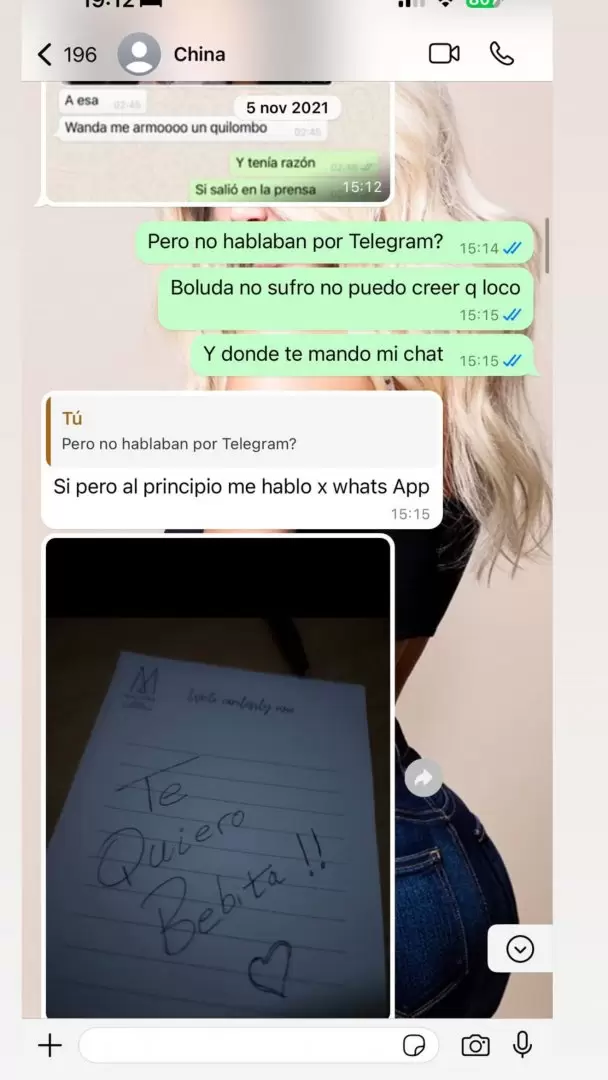 Las capturas de la conversacin entre Eugenia "La China" Surez y Wanda Nara durante el escndalo de Pars, revelados por Yanina Latorre.