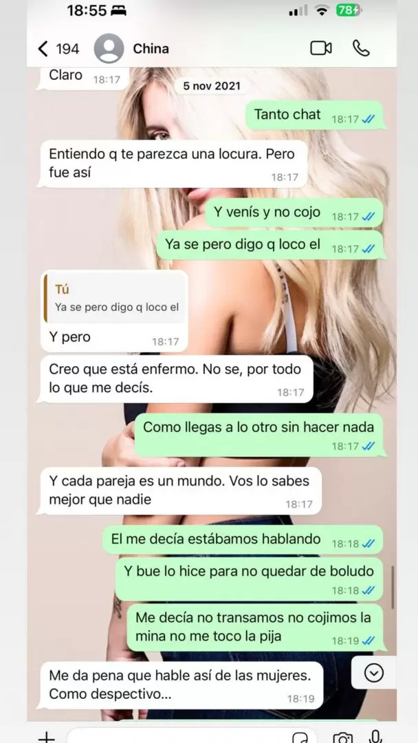 Las capturas de la conversacin entre Eugenia "La China" Surez y Wanda Nara durante el escndalo de Pars, revelados por Yanina Latorre.