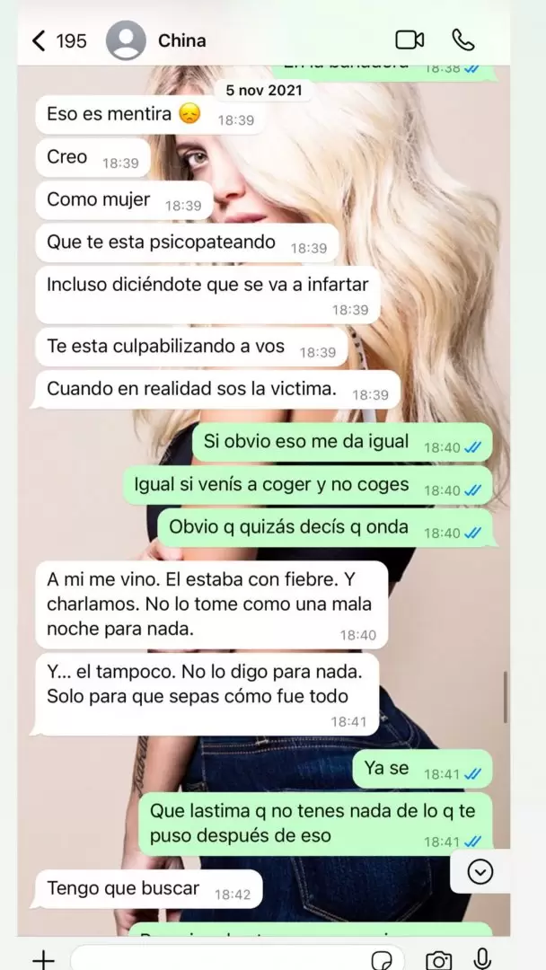 Las capturas de la conversacin entre Eugenia "La China" Surez y Wanda Nara durante el escndalo de Pars, revelados por Yanina Latorre.