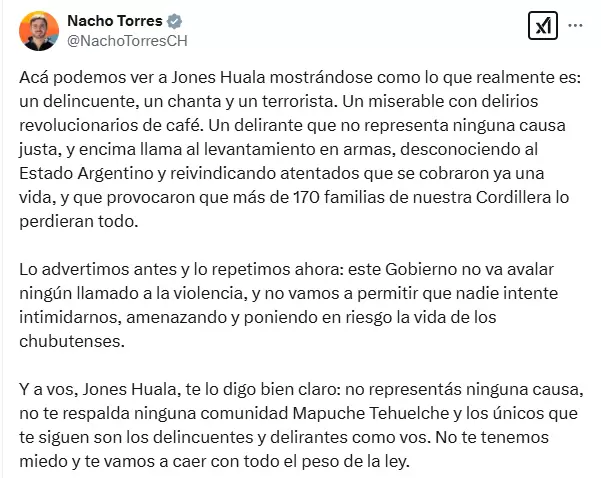 La palabra del gobernador Nacho Torres