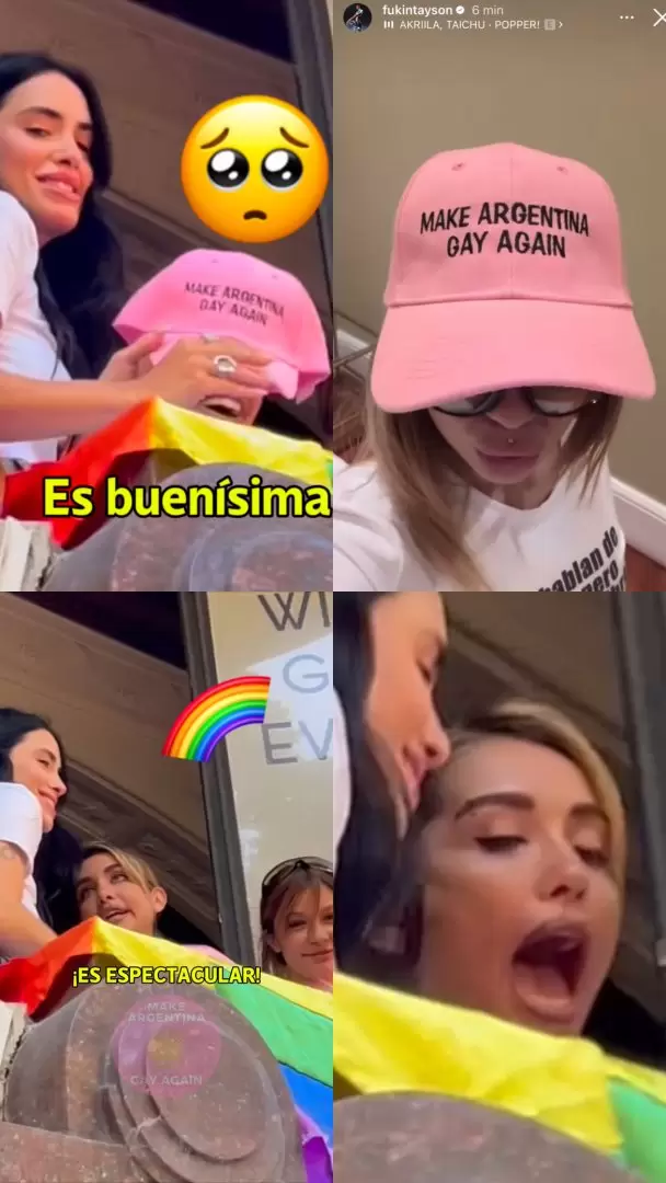 Reacciones de las artistas al ver la gorra