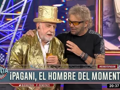 Horacio Pagani y Beto Casella, tras la llegada magistral del periodista deportivo que gan en la quiniela.