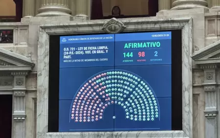 La Cmara de Diputados aprob con 144 votos positivos