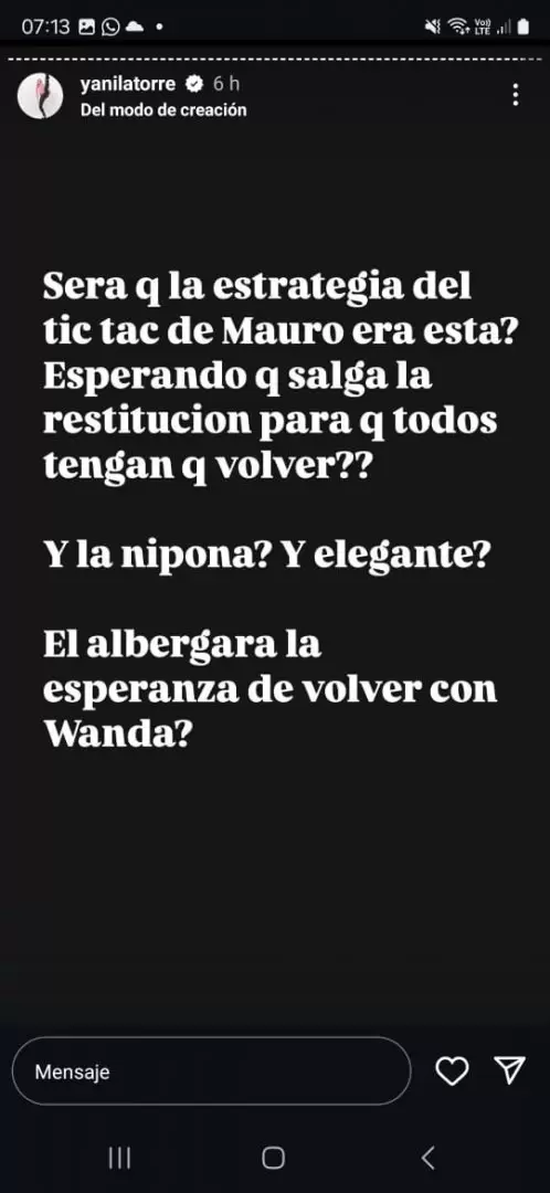 Yanina Latorre y las historias en las que relat las ltimas novedades legales de la separacin entre Wanda Nara y Mauro Icardi.