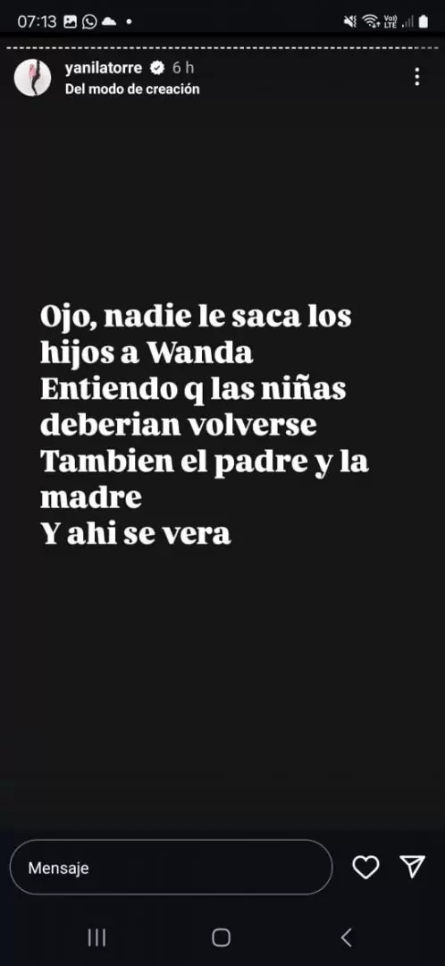 Yanina Latorre y las historias en las que relat las ltimas novedades legales de la separacin entre Wanda Nara y Mauro Icardi.