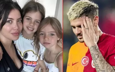 Wanda Nara con sus hijas y Mauro Icardi