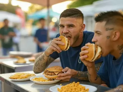 Mauro Icardi y L-Gante disfrutando de unas hamburguesas, segn la IA