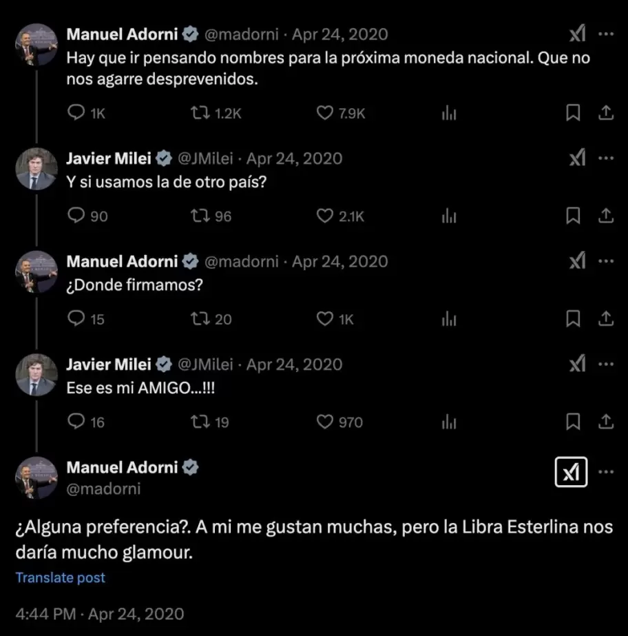 El premonitorio dilogo entre Manuel Adorni y Javier Milei que coincidi con una parte de la estafa cripto.