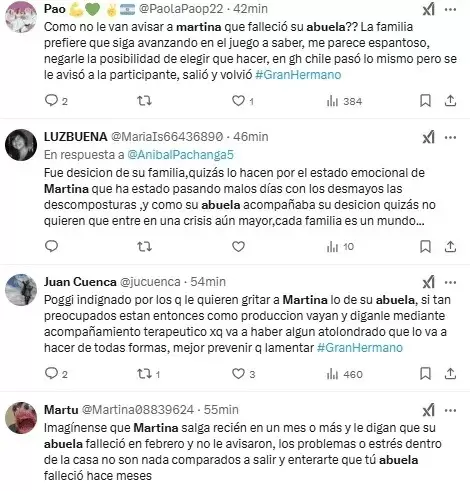 Los usuarios se indignaron al conocer los motivos por los cuales Martina no sabe que muri su abuela