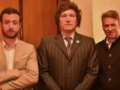 Agustín Laje, Javier Milei y Nicolás Márquez.