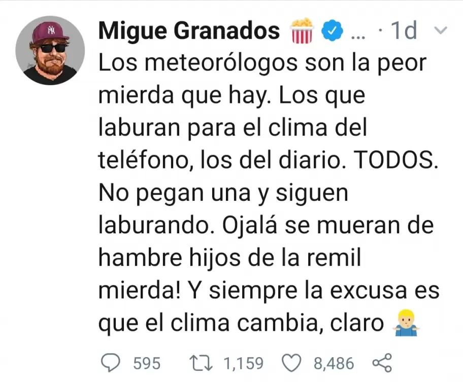 El antiguo tuit de Migue Granados