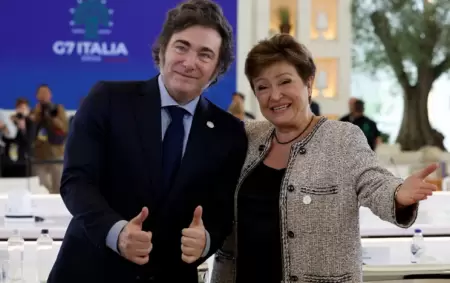 Javier Milei y Kristalina Georgieva, titular del FMI.