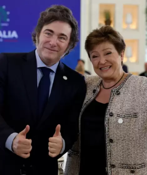 Javier Milei y Kristalina Georgieva, titular del FMI.