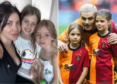 Wanda Nara y Mauro Icardi junto a Francesca e Isabella
