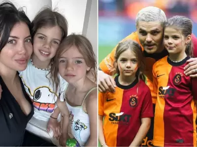 Wanda Nara y Mauro Icardi junto a Francesca e Isabella