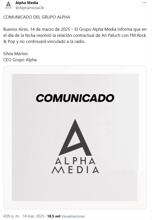 Comunicado del Grupo Alpha