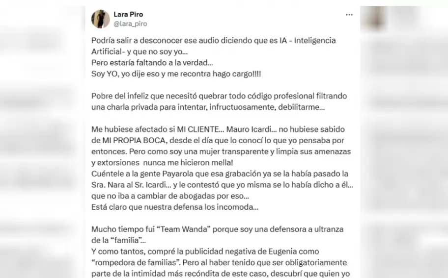 El descargo de la abogada de Mauro Icardi