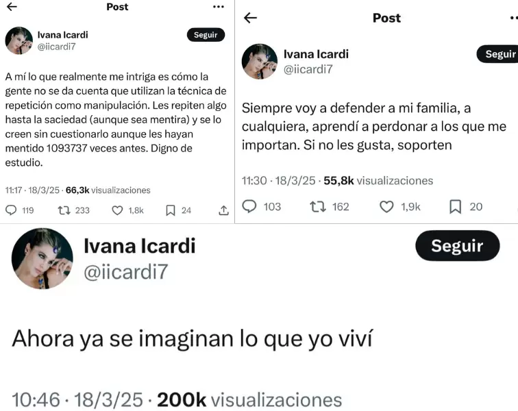 Los tweets de Ivana Icardi contra Wanda Nara