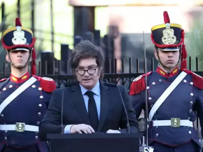 Milei en el acto de Malvinas