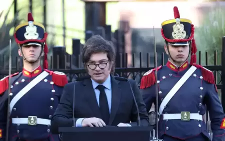 Milei en el acto de Malvinas