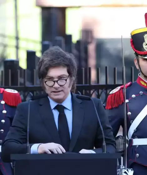 Milei en el acto de Malvinas