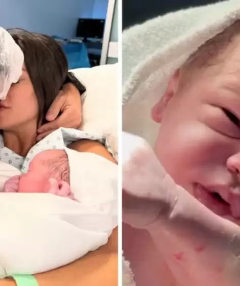 Sol Pérez y Guido Mazzoni en el nacimiento de su hijo, Marco