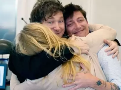 Karina Milei y Santiago Caputo junto a Javier Milei