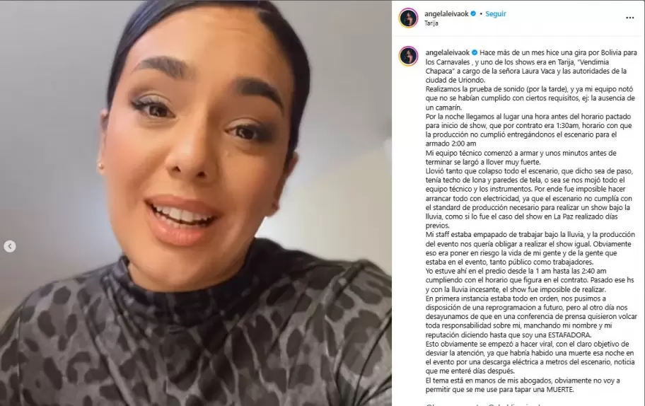 El descargo de Ángela Leiva