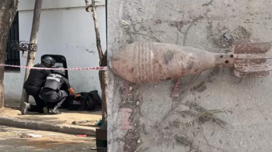 La bomba de mortero hallada en plena calle en febrero de este año