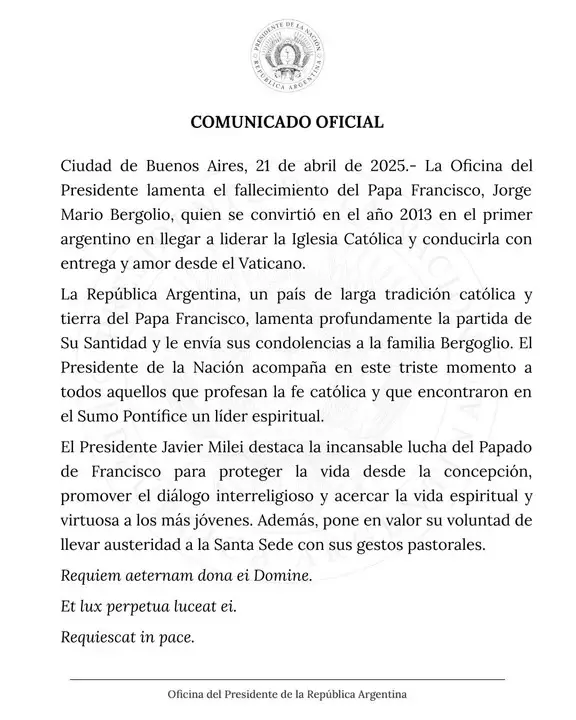 El comunicado del Gobierno